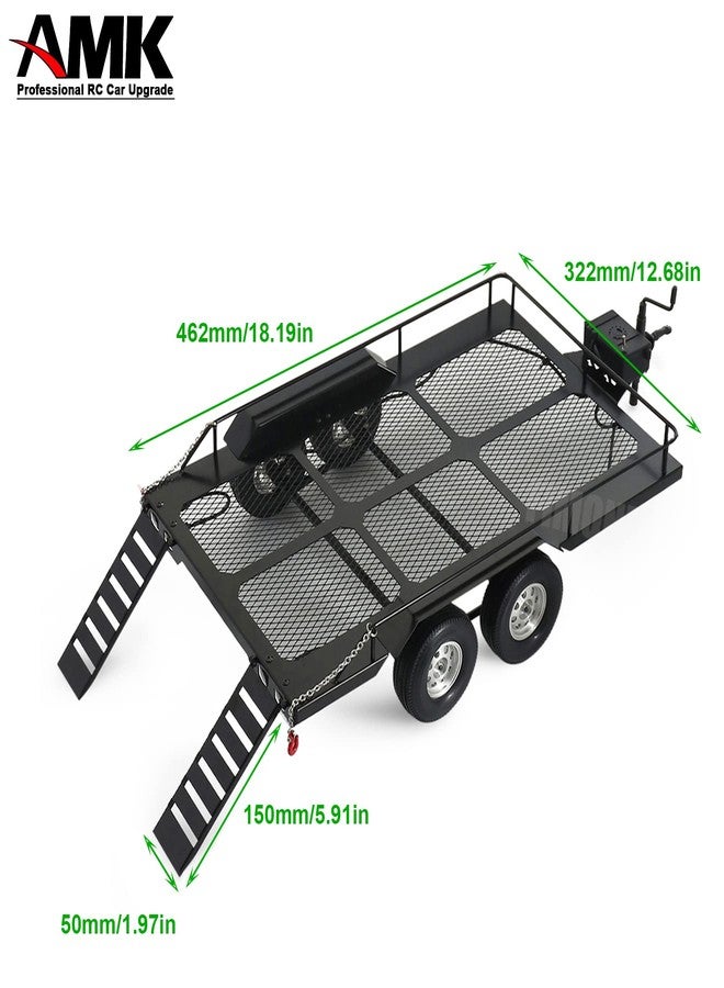 AMK Metal Builder Kit 1/10 RC Trailer with Hitch Mount Receiver & Hauling Ropes for Crawler Cars Axial SCX10 D90 Wrangler TRX4 TRX6 Redcat GEN8 - Image 3